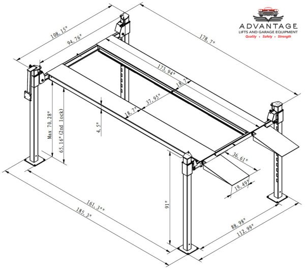 Advantage DX-9000-HD | 9,000 LBS. 4-Post Lift - Image 11