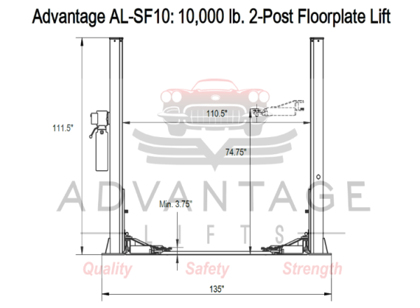 Advantage AL-SF10 | 10,000 LB 2 Post Lift - Image 7