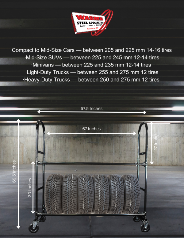 2 Tier Tire Storage Rack | Heavy-Duty Metal - Image 7