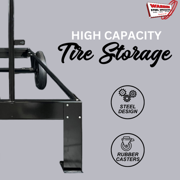 3 Tier Tire Storage Rack | Heavy-Duty Metal | Moveable Tire Stand - Image 5