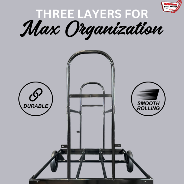 3 Tier Tire Storage Rack | Heavy-Duty Metal | Moveable Tire Stand - Image 6