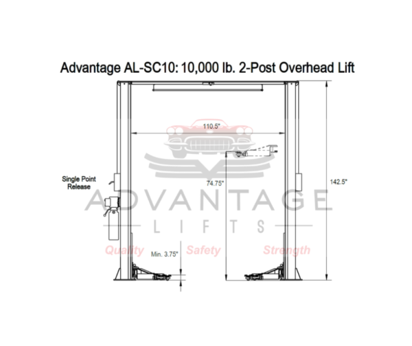 Advantage AL-SC10 | 10,000 LB 2 Post Lift - Image 8